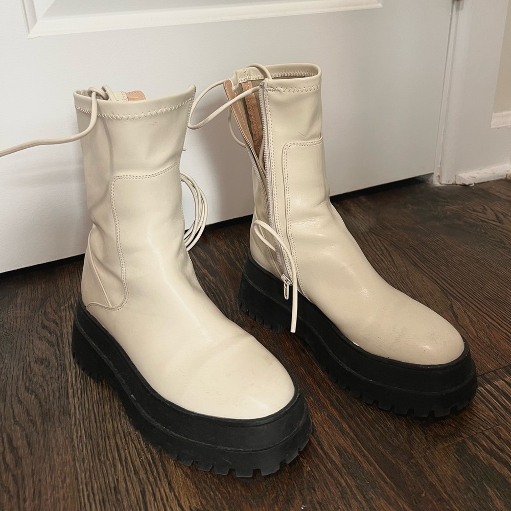 ASOS Cream Chelsea Boots